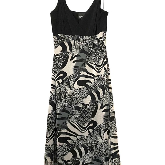 Scarlett Dress Black bodice with Animal Print Zebra and braided straps Sz 12 - Picture 1 of 6